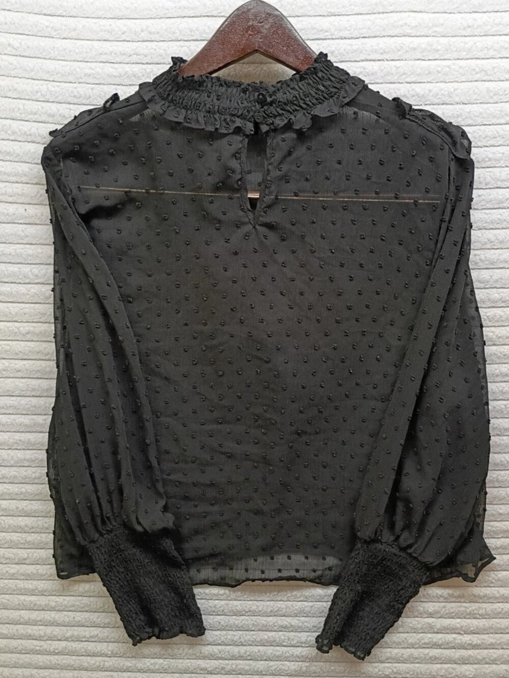 H&M Divided Womens Size L Dress Black Sheer All Over Dots Print Y2k Casual